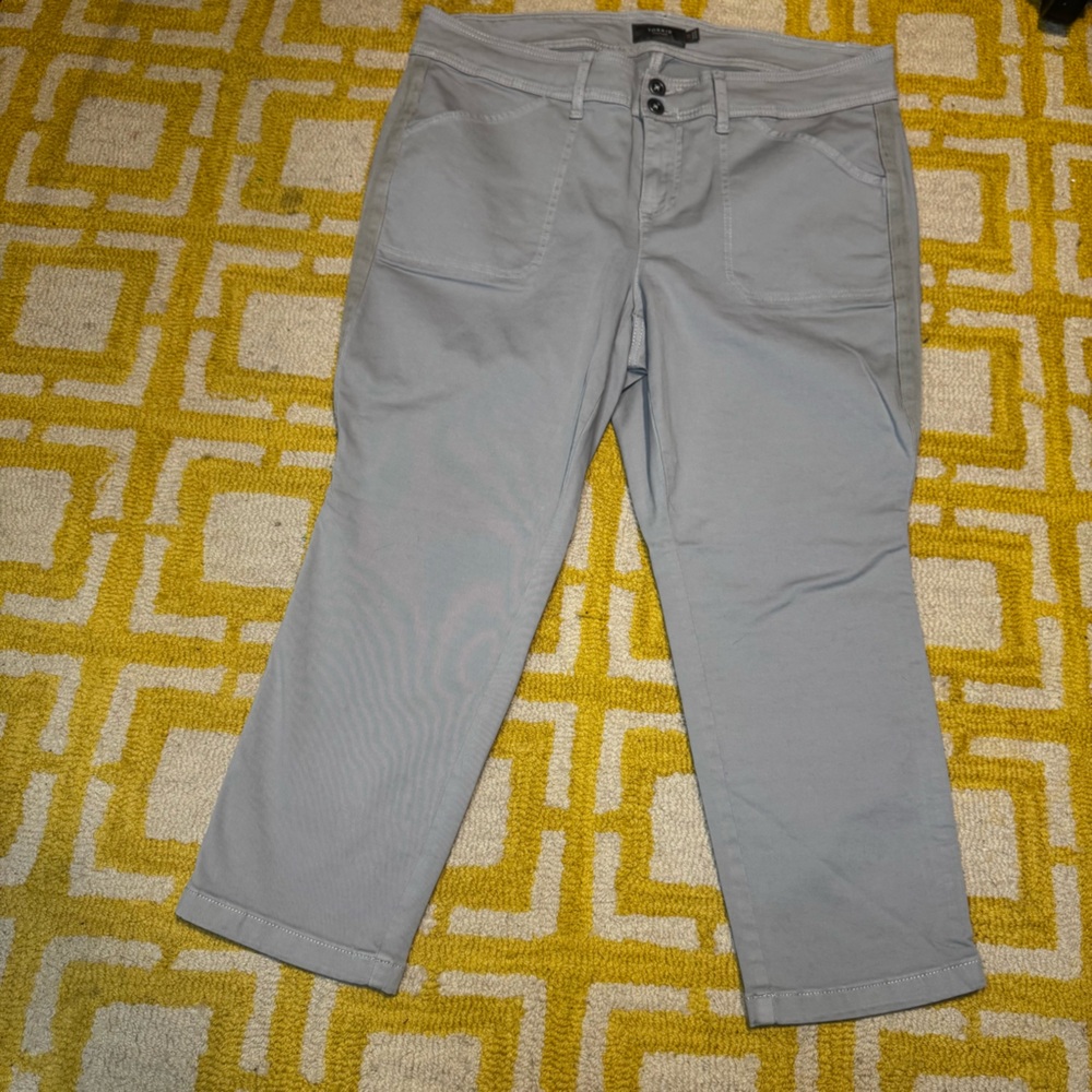 Torrid Women's Light Gray Ankle jeans style slight stretch size 18 double button